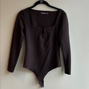 Abercrombie Brown Long Sleeve Bodysuit